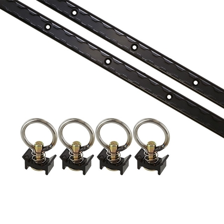 Us Cargo Control 6 Piece 4' L Track Tie Down System- Black APK6BL